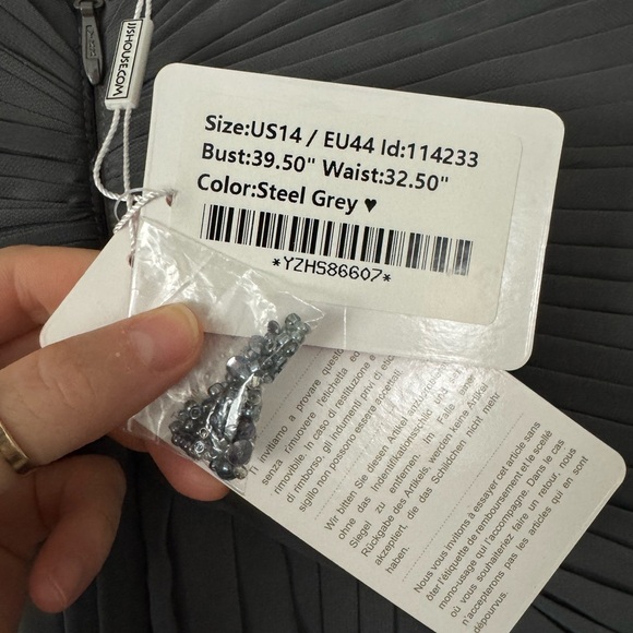 Steel Grey with Lace Detailing Mother of the Bride Dress - Picture 4 of 4